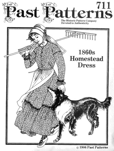 Edwardian Fashion Patterns on Old Time Patterns   Past Patterns  711  1860 S Homestead Dress Pattern