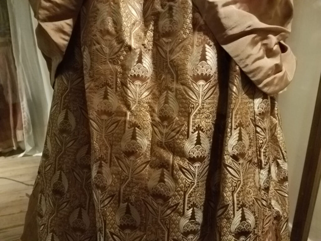 Victorian gown hem with pleated trim